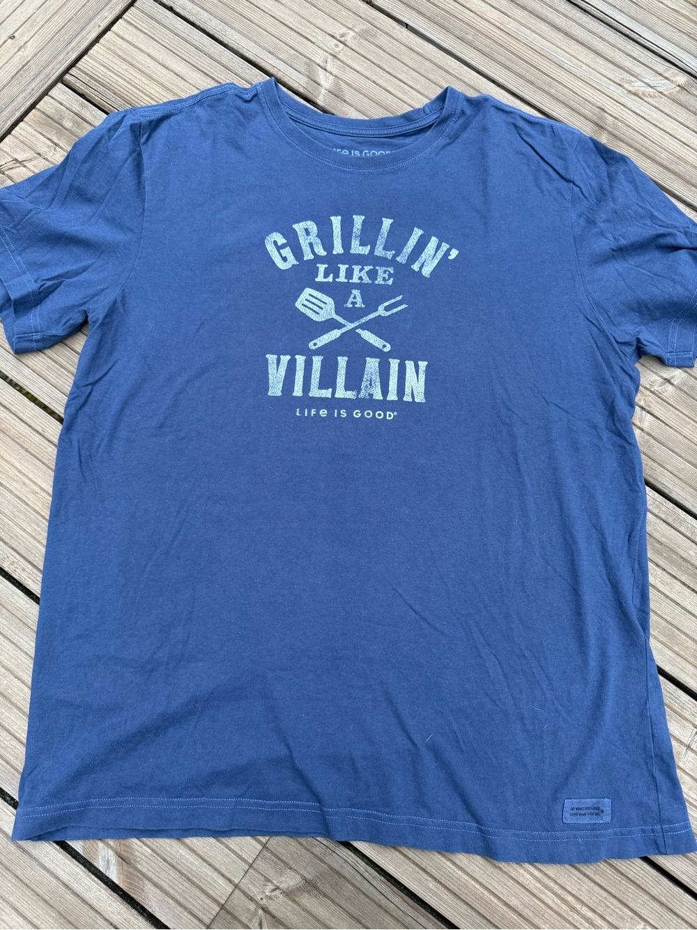 Life Is Good Blue 'Grillin' Like a Villain' Short Sleeve Tee